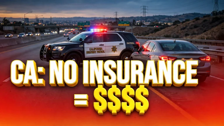California penalty for driving without insurance — highway patrol stop
