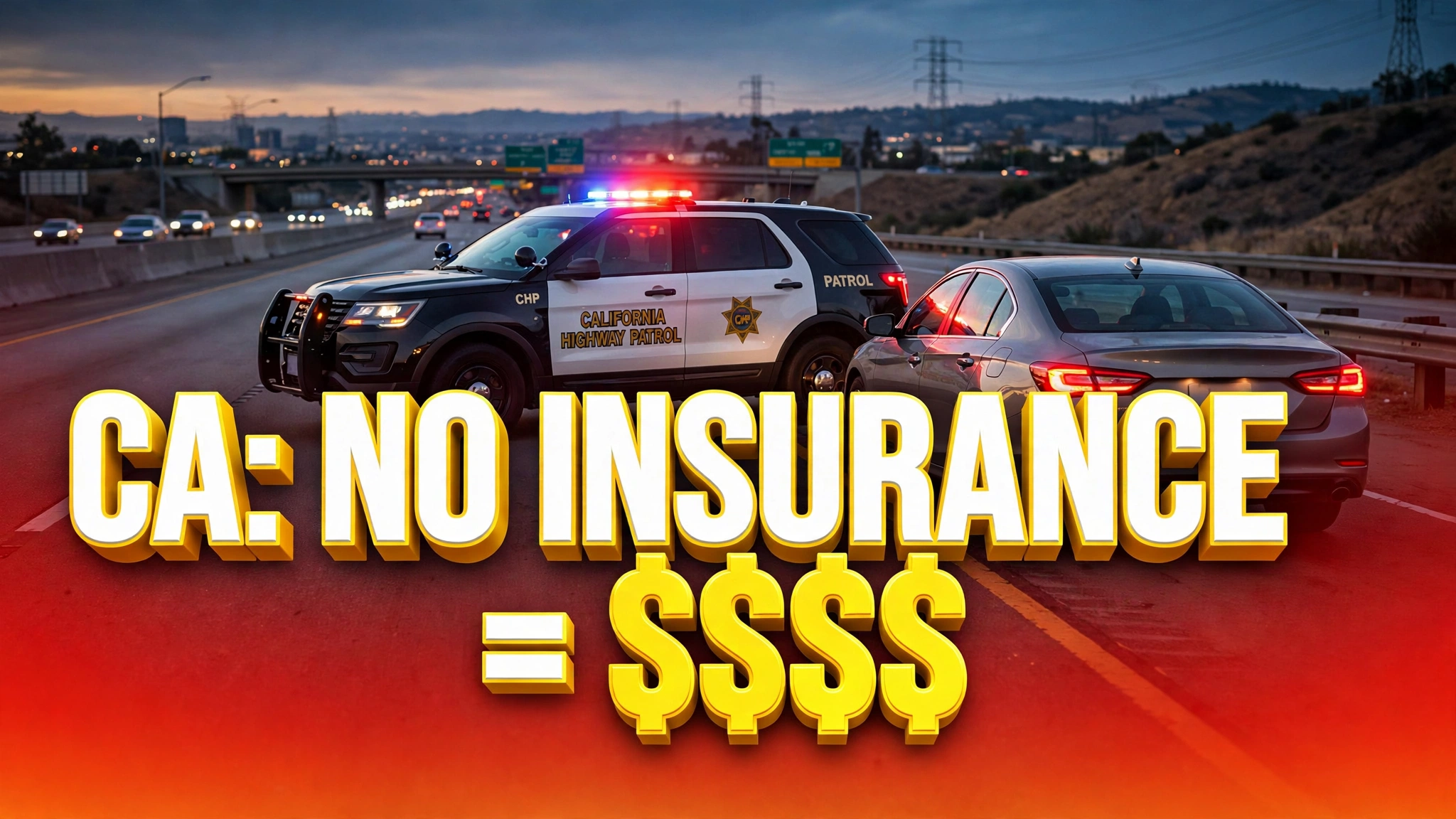 California penalty for driving without insurance &mdash; highway patrol stop