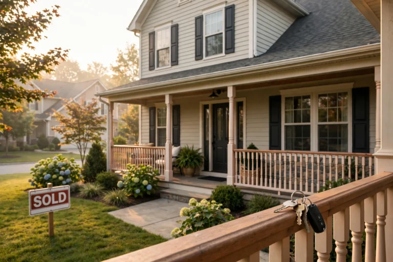 FHA loan requirements in North Carolina — sold sign in front of a home with keys