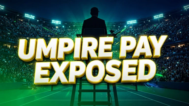 Tennis umpire pay — chair umpire silhouette in a stadium
