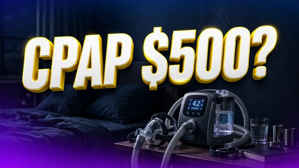 CPAP machine cost without insurance — CPAP machine on a nightstand