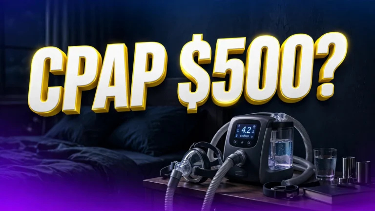 CPAP machine cost without insurance — CPAP machine on a nightstand