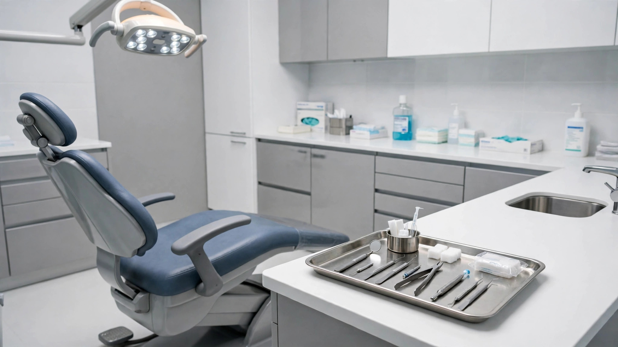 Dentist performing a tooth extraction