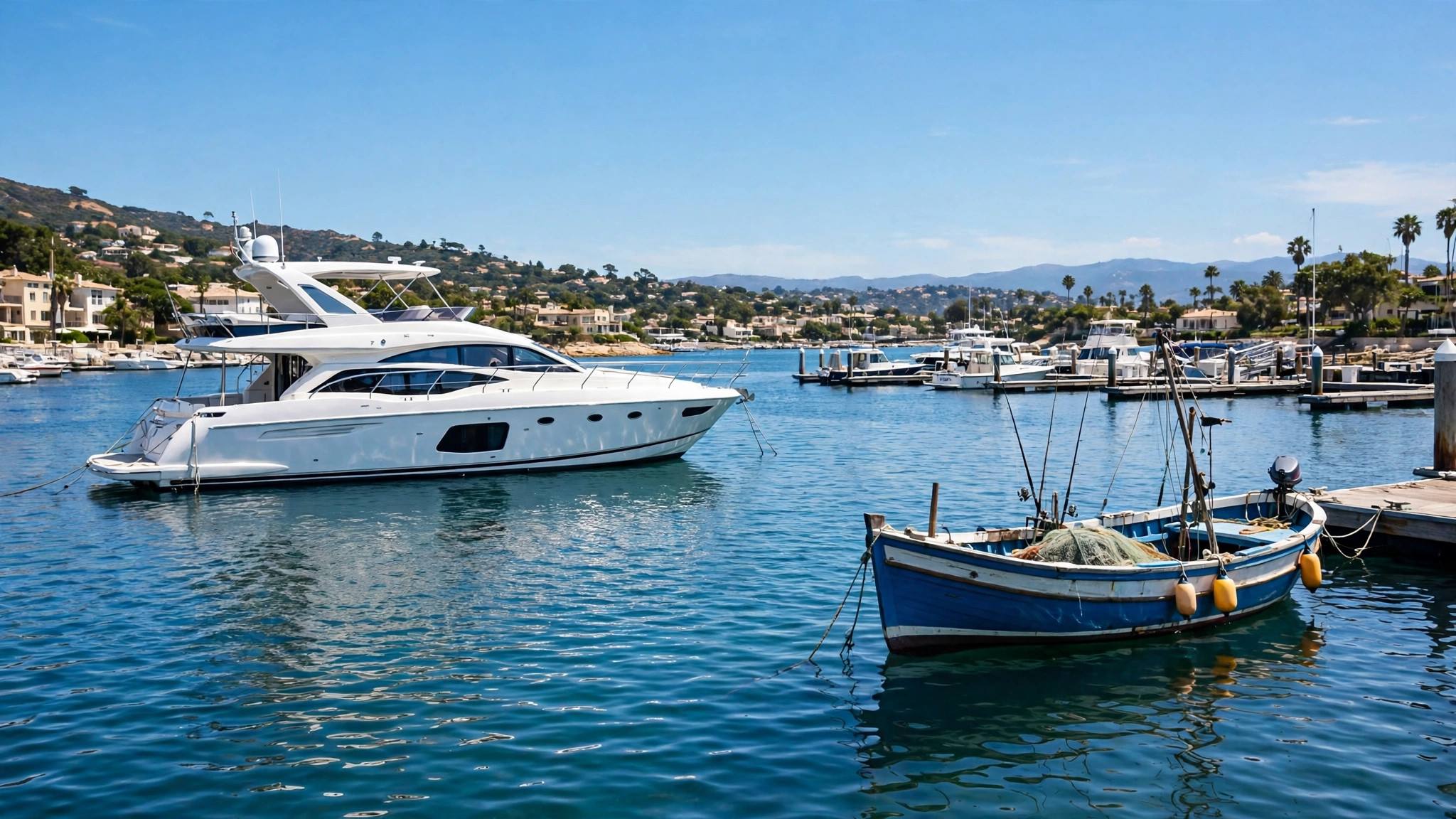 How Much Does Boat Insurance Cost in 2026? Motor boat on the water near a marina