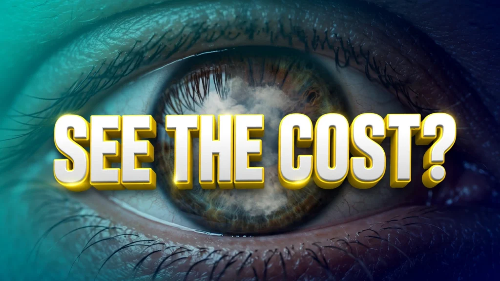 Cataract surgery cost without insurance — close-up of human eye