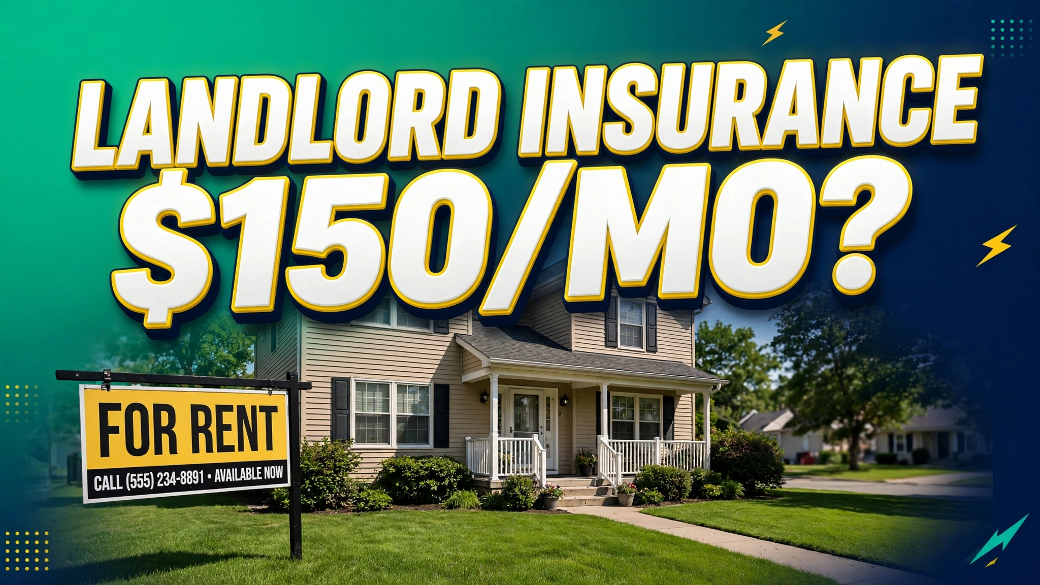 Landlord insurance cost &mdash; rental house with for rent sign