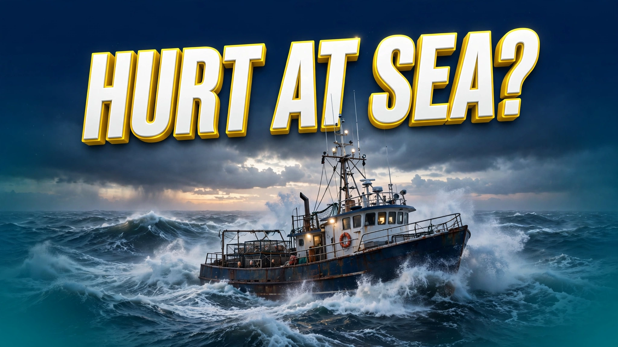 Injured on a commercial fishing boat &mdash; fishing trawler in rough seas