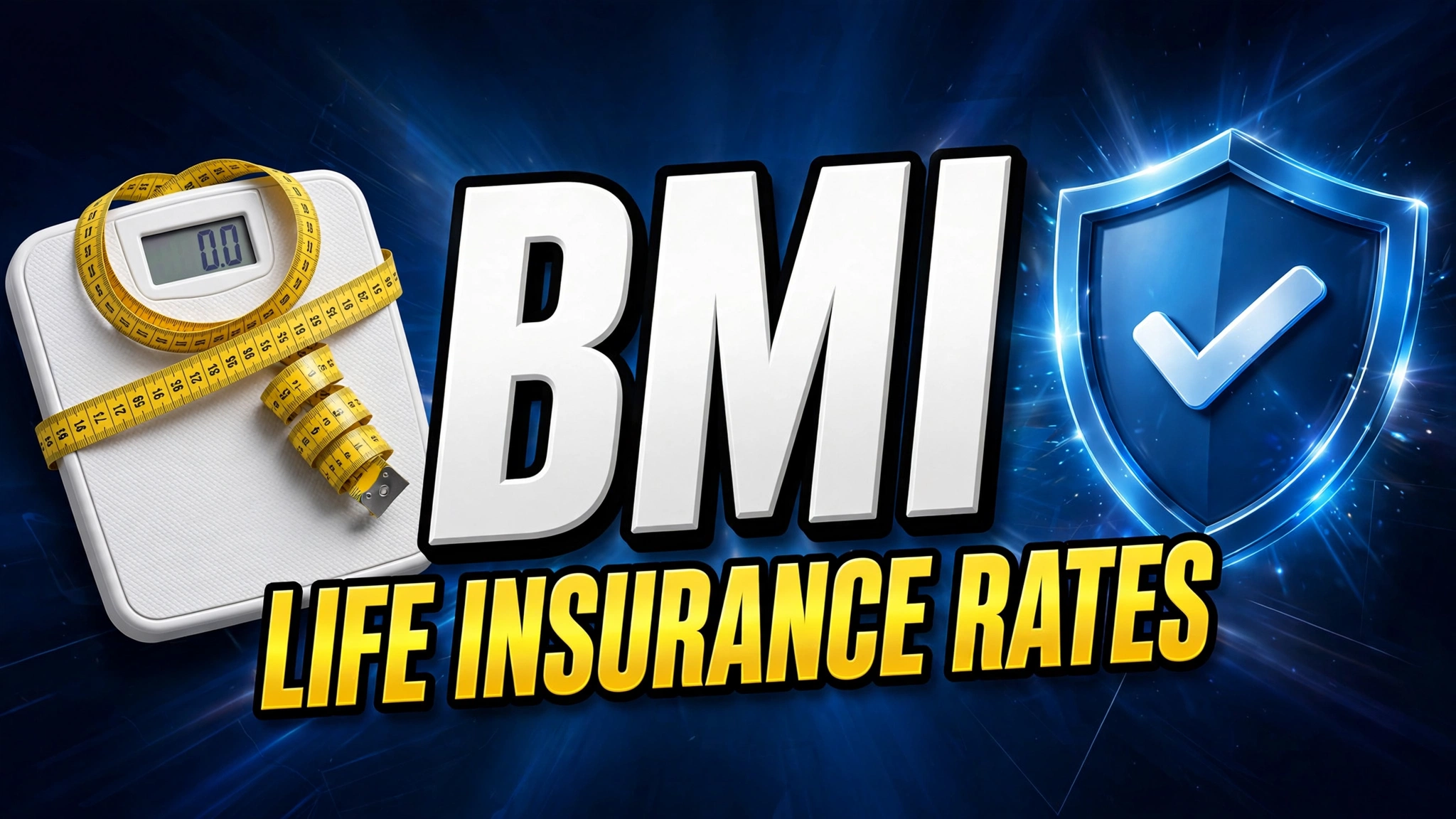 How BMI affects life insurance rates - scale and insurance shield