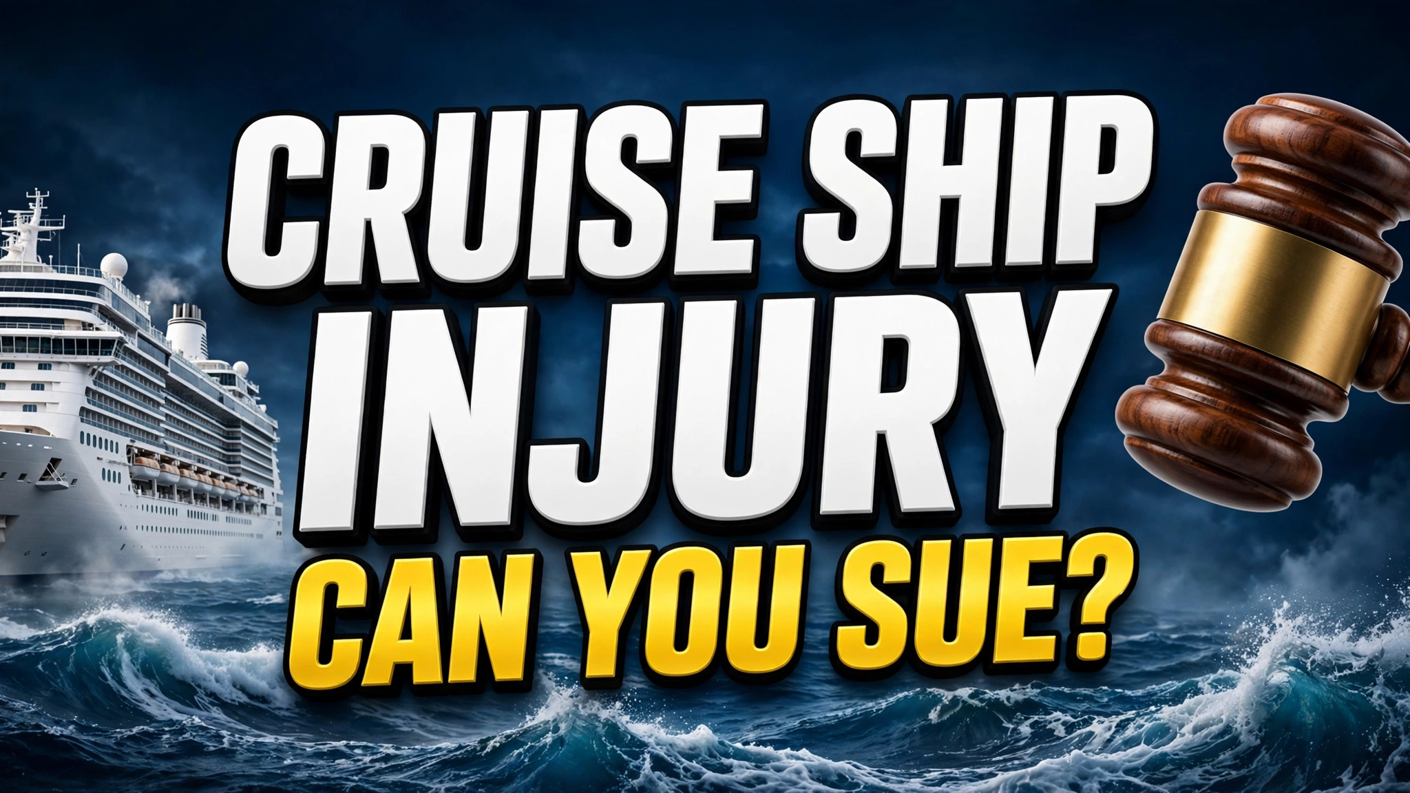 Can I sue if injured on a cruise ship &mdash; cruise liner, ocean waves and gavel thumbnail