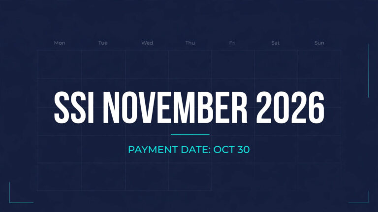 SSI November 2026 payment schedule, payment date October 30